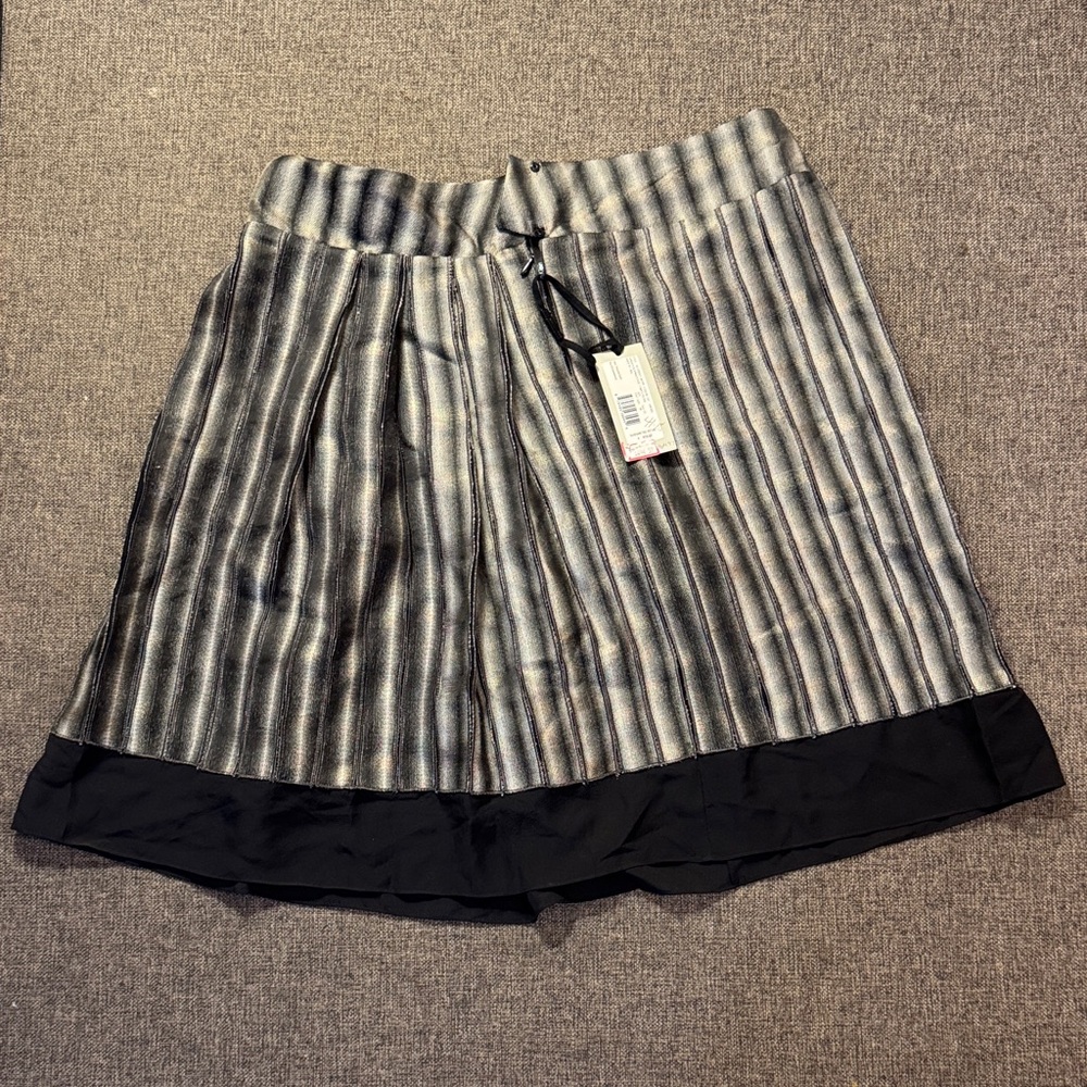 Calvin Klein Collection Black and Gray Striped Skirt